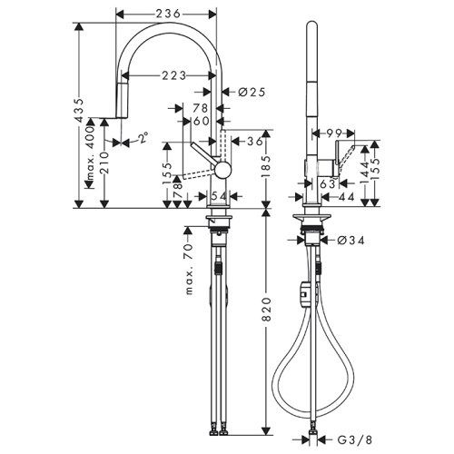 Hansgrohe Talis M54 Кухонный смеситель, на 1 отв, излив: 21см, с вытяжным изливом, цвет: черный матовый фото в интернет-магазине САНТЕХСИТИ