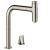 Hansgrohe Metris M71 Смеситель для кухни, на 2 отв, поворотный излив: 22.1см с вытяжным душем, 2jet, h:20.8см, sBox, цвет: нержавейка фото в интернет-магазине САНТЕХСИТИ