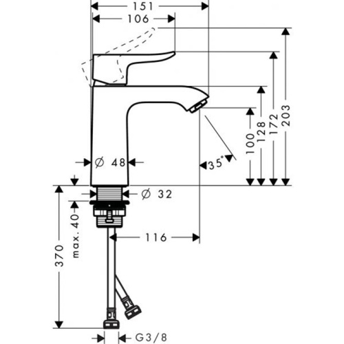 Hansgrohe Metris Смеситель для раковины, однорычажный, на 1 отв., излив: 15.1см., цвет: хром фото в интернет-магазине САНТЕХСИТИ