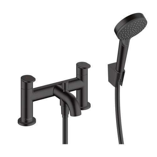 Hansgrohe Vernis Blend Смеситель на край ванны, на 2 отв, цвет: матовый черный фото в интернет-магазине САНТЕХСИТИ