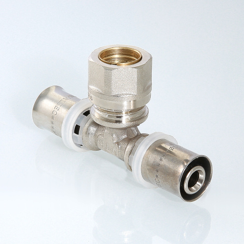 Пресс фитинг VALTEC Тройник переходной 20мм с переходом на обжим 15мм фото в интернет-магазине САНТЕХСИТИ