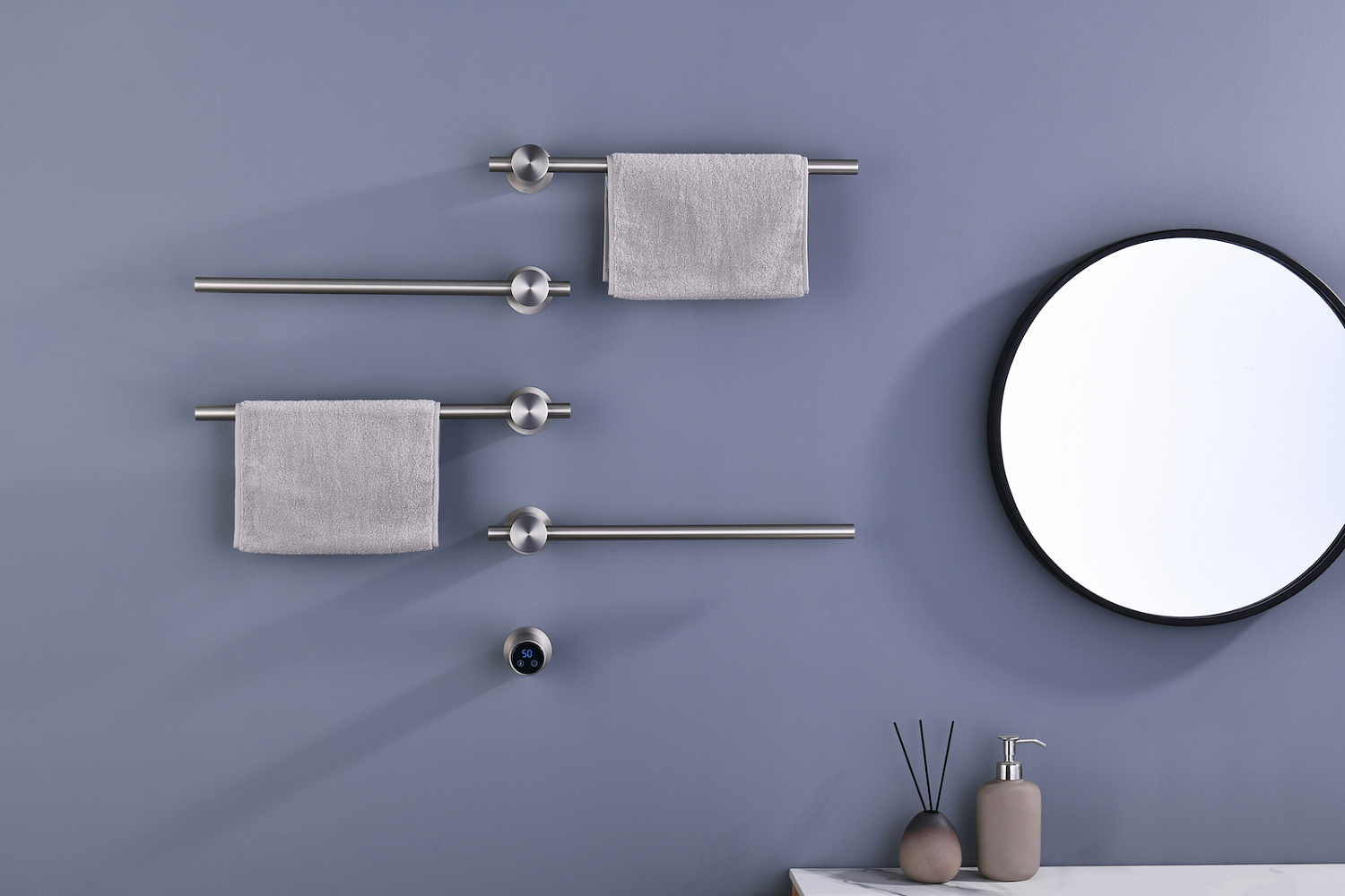 Полотенцесушитель электрический, встроенный Timo Saona 040/13SM никель фото в интернет-магазине САНТЕХСИТИ