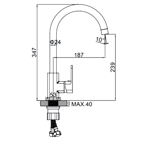 Смеситель для кухни Ledeme H33 L4033-2 фото в интернет-магазине САНТЕХСИТИ