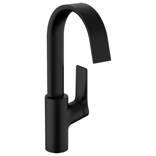 Hansgrohe Vivenis Смеситель для раковины, на 1 отв., с поворотным изливом, с донным клапаном, цвет: черный матовый фото в интернет-магазине САНТЕХСИТИ
