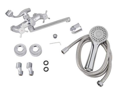 Смеситель KAISER Cuatro ванна к/н кер, с душем, 4-листник фото в интернет-магазине САНТЕХСИТИ