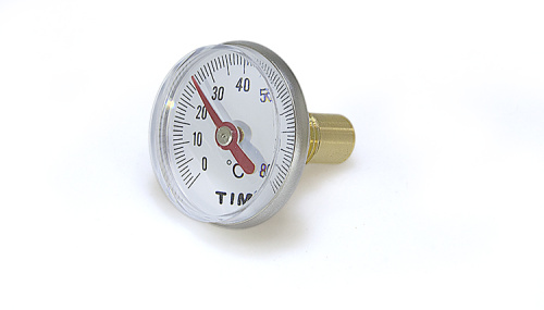Термометр TIM 40мм с резбой 1/4" нар.р. 80℃ фото в интернет-магазине САНТЕХСИТИ