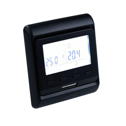 Термостат комнатный VALTEC VT.AC709.0.0 с датчиком температуры пола черный (16) фото в интернет-магазине САНТЕХСИТИ