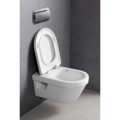 Villeroy&Boch Architectura Унитаз подвесной 370*530*330, безободковый, в комплекте сиденье c микролифтом, цвет альпийский белый фото в интернет-магазине САНТЕХСИТИ