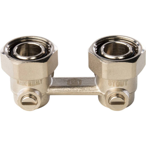 Узел для нижнего подключения радиатора STOUT угловой 1/2"х3/4 фото в интернет-магазине САНТЕХСИТИ