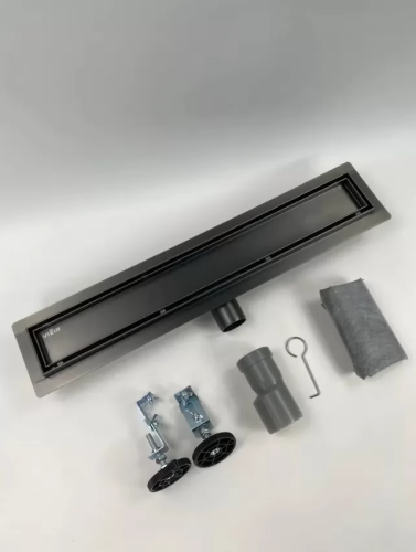 Трап для душа VIEIR DLA-G под плитку графит 900 мм фото в интернет-магазине САНТЕХСИТИ