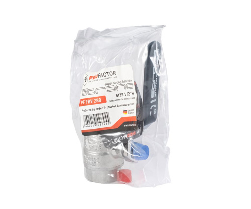 Кран шаровый PROFACTOR STRONG 1/2" вн.-вн стальная рукоятка фото в интернет-магазине САНТЕХСИТИ