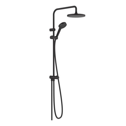 Hansgrohe Vernis Blend Душевая стойка с верхним душем 200 1jet Reno, EcoSmart, цвет: матовый черный фото в интернет-магазине САНТЕХСИТИ