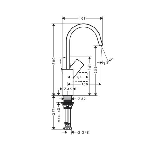 Hansgrohe Vivenis Смеситель для раковины, однорычажный, 210 с поворотным изливом, без сливного гарнитура, цвет: матовый черный фото в интернет-магазине САНТЕХСИТИ
