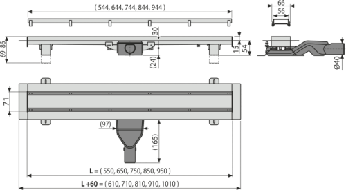 Трап для душа ALCAPLAST APZ13-DOUBLE6-950 фото в интернет-магазине САНТЕХСИТИ