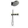 Душевая система встроенная с термостатом Timo Saona SX-2329/18SM черное золото фото в интернет-магазине САНТЕХСИТИ