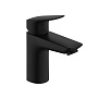 Hansgrohe Logis Смеситель для раковины 100, однорычажный, со сливным гарнитуром, цвет: матовый черный фото в интернет-магазине САНТЕХСИТИ