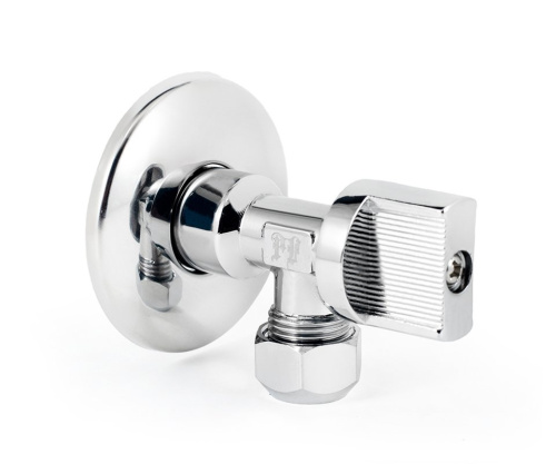 Кран шаровой PROFACTOR CHROME угловой для бытовой техники н/цанга 1/2" х 10мм фото в интернет-магазине САНТЕХСИТИ