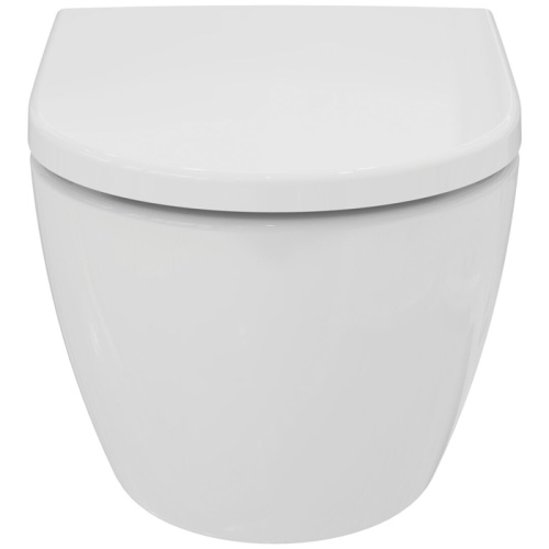 Ideal Standard Ellise Унитаз подвесной 545х365 мм безободковый  с сиденьем и крышкой SoftClose, со скрытым крепежом цвет: белый глянец фото в интернет-магазине САНТЕХСИТИ