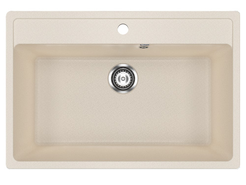 Мойка композит.Ulgran U-600 ПРЯМОУГОЛЬНАЯ 328 бежевый 760*510*220  с сифоном фото в интернет-магазине САНТЕХСИТИ