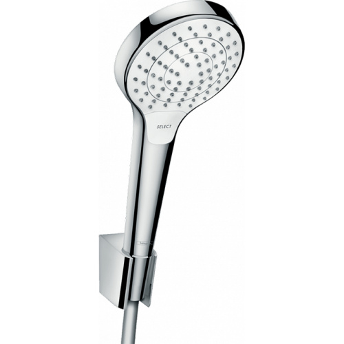 Hansgrohe Croma Select S Vario Porter Ручной душ, с держателем, цвет: хром/белый фото в интернет-магазине САНТЕХСИТИ