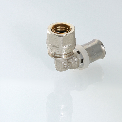 Пресс фитинг VALTEC Угол 16мм с переходом на обжим 15мм фото в интернет-магазине САНТЕХСИТИ