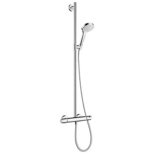 Hansgrohe Croma Select S Душевая система  SemiPipe Multi:  ручной душ, термостат для душа, штанга для душа, держатель для душа, цвет: белый/хром фото в интернет-магазине САНТЕХСИТИ