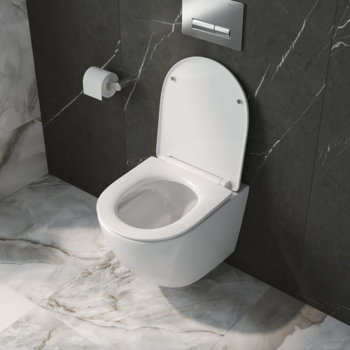 BB045CPR/SC LOUNGE Чаша безободкового унитаза с сиденьем дюропласт soft close, P-trap+BB045CPR/SC+BB045/051T LOUNGE Бачок, BB045/051T фото в интернет-магазине САНТЕХСИТИ