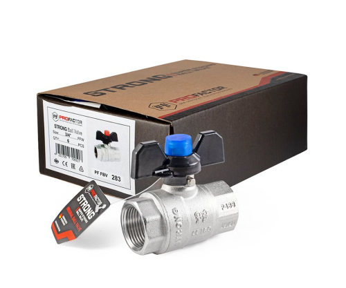Кран шаровый PROFACTOR STRONG 3/4" вн.-вн бабочка фото в интернет-магазине САНТЕХСИТИ