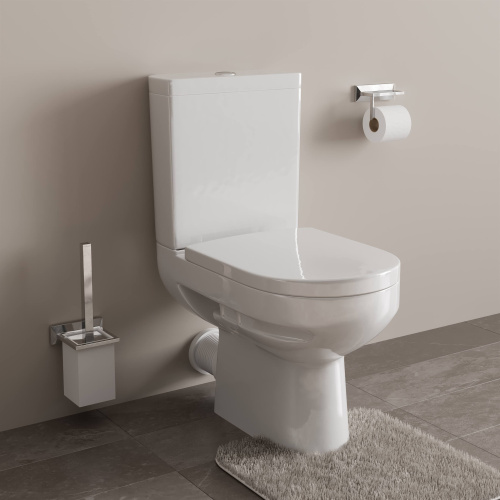 Унитаз-компакт W 103 GESSO гор.выпуск, 2 уров. арматура, сид. дюропласт,soft-close микролифт фото в интернет-магазине САНТЕХСИТИ