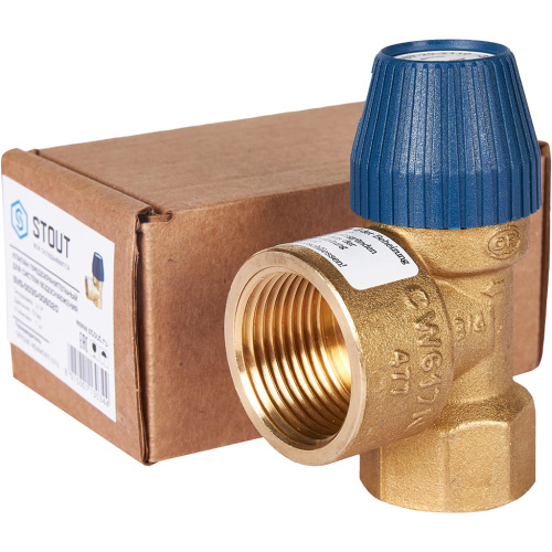 Предохранительный клапан для систем водоснабжения 6 бар 3/4"x1" (477.262) STOUT фото в интернет-магазине САНТЕХСИТИ