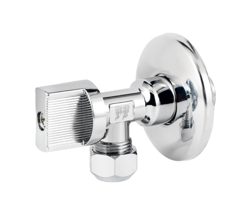 Кран шаровой PROFACTOR CHROME угловой для бытовой техники н/цанга 1/2" х 10мм фото в интернет-магазине САНТЕХСИТИ