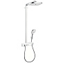 Hansgrohe Raindance Душевой гарнитур, в набор входят: верхний душ Raindance Select 300 3 jet с шарнирным соединением и QuickClean 2 типа струи: Rain: широкая дождевая струя. RainAir: объемная дождевая струя с технологией AIRPower, термо фото в интернет-магазине САНТЕХСИТИ