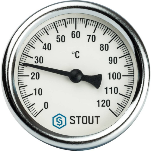 Термометр STOUT 63ммс погружной гильзой 1/2" 50мм 120℃ фото в интернет-магазине САНТЕХСИТИ