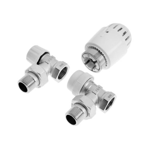 Комплект терморегулируюшего оборудования для радиатора TIM угловой 1/2" фото в интернет-магазине САНТЕХСИТИ