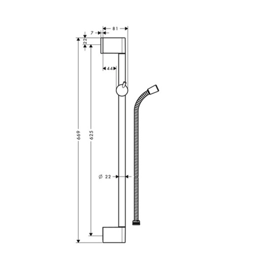Hansgrohe Crometta 85 Штанга для душа Unica 66см, цвет: хром фото в интернет-магазине САНТЕХСИТИ