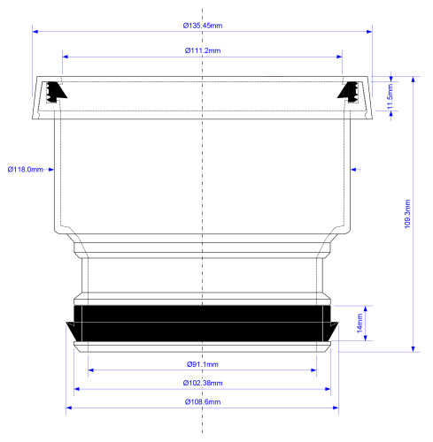 Муфта (L109мм) MCALPINE фото в интернет-магазине САНТЕХСИТИ