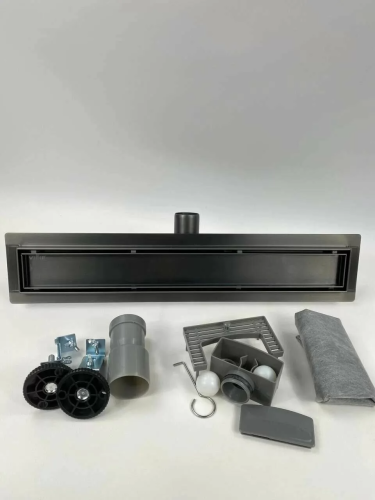 Трап для душа VIEIR DLA-G под плитку графит 900 мм фото в интернет-магазине САНТЕХСИТИ