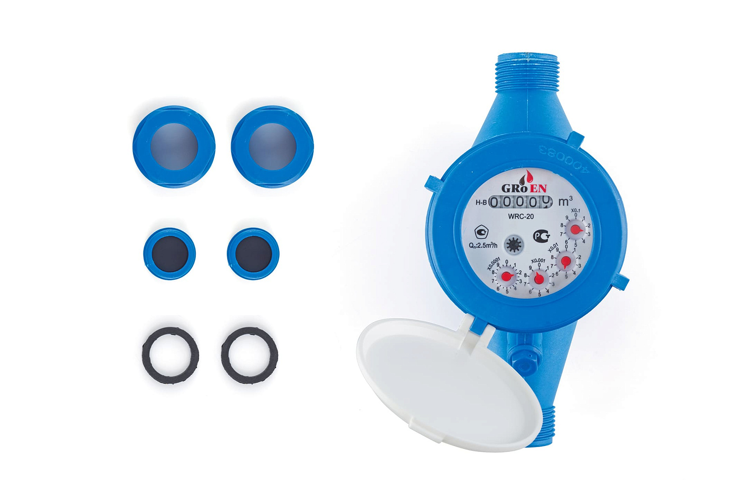 Счетчик GROEN для холодной воды мокроход WRC (plastic) 3/4" (190 мм)  (GROEN) фото в интернет-магазине САНТЕХСИТИ