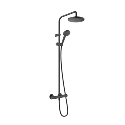 Hansgrohe Vernis Blend Душевая стойка с верхним душем 200 1jet с термостатом, цвет: матовый черный фото в интернет-магазине САНТЕХСИТИ