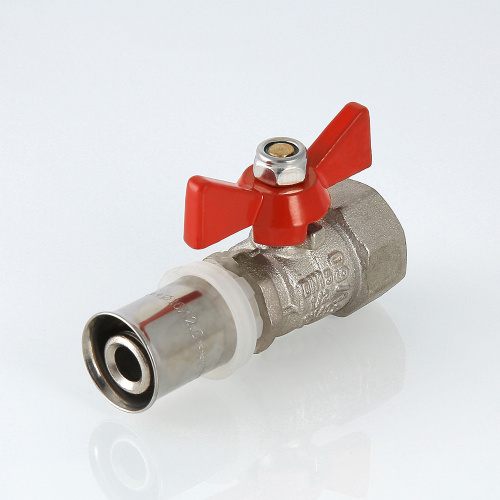 Кран шар. под пресс VALTEC рукоятка бабочка 16х1/2 вн. фото в интернет-магазине САНТЕХСИТИ