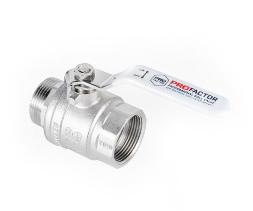 Кран шаровый PROFACTOR 11/4" вн.-нар. стальная рукоятка фото в интернет-магазине САНТЕХСИТИ