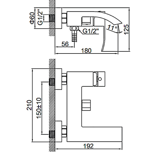 Смеситель для ванны Ledeme H717 L73217 фото в интернет-магазине САНТЕХСИТИ