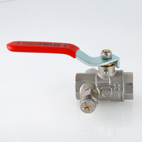 Кран шаровой VALTEC с дренажом и воздухоотводчиком 1/2" г/г ручка фото в интернет-магазине САНТЕХСИТИ