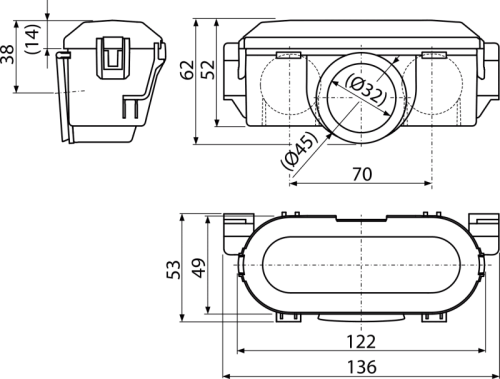 Гидрозатвор AlcaPlast комбинированный SMART для душевого трапа P065-ND фото в интернет-магазине САНТЕХСИТИ