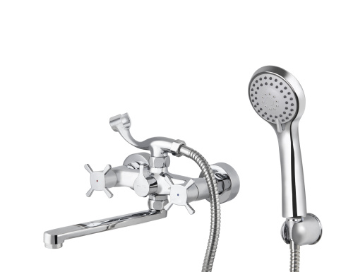 Смеситель KAISER Cuatro ванна к/н кер, с душем, 4-листник фото в интернет-магазине САНТЕХСИТИ