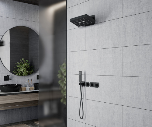 Душевая система встроенная с термостатом Timo Petruma SX-5249/03SM черный фото в интернет-магазине САНТЕХСИТИ
