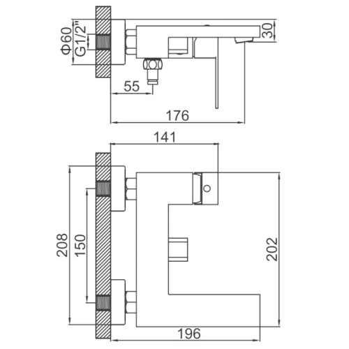 Смеситель для ванны Ledeme L73025 фото в интернет-магазине САНТЕХСИТИ