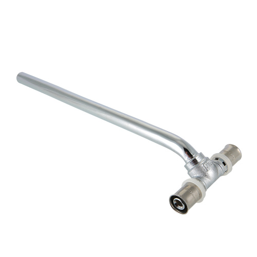 Пресс фитинг VALTEC Тройник рад. с латунной хром. трубкой 15 мм, 20х15х16 (300 мм. левый кор.) фото в интернет-магазине САНТЕХСИТИ