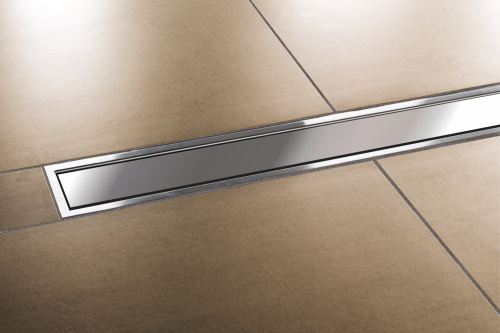 Трап для душа TIM с двухстор. решеткой горизонт. сток Evolux Glass (черное глянц-стекло) 70*400 фото в интернет-магазине САНТЕХСИТИ