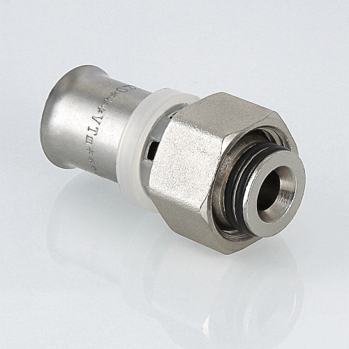 Пресс фитинг VALTEC Соединитель 16(2.0)х1/2 с накидной гайкой под евроконус фото в интернет-магазине САНТЕХСИТИ